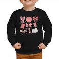 Happy Back To School 1st Day Toddler Girl Boho Coquette Bows Graphic Toddler Sweatshirt Happy Back To School 1st Day Toddler Girl Boho Coquette Bows Graphic Toddler Sweatshirt