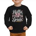 Hello Fourth Grade Back To School Girl Hearts Pink Bow Kids Graphic Toddler Sweatshirt Hello Fourth Grade Back To School Girl Hearts Pink Bow Kids Graphic Toddler Sweatshirt