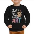 Just a Girl Who Loves Art Cute Back To School Kids Girls Graphic Toddler Sweatshirt Just a Girl Who Loves Art Cute Back To School Kids Girls Graphic Toddler Sweatshirt