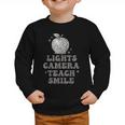 Lights Camera Teach Smile Disco-Ball Back To School Outfit Graphic Toddler Sweatshirt Lights Camera Teach Smile Disco-Ball Back To School Outfit Graphic Toddler Sweatshirt