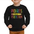 Motivational Quotes Back To School Progress Over Perfection Graphic Toddler Sweatshirt Motivational Quotes Back To School Progress Over Perfection Graphic Toddler Sweatshirt