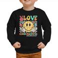 Peace Love Kindergarten Smile Face Back To School Girls Kids Graphic Toddler Sweatshirt Peace Love Kindergarten Smile Face Back To School Girls Kids Graphic Toddler Sweatshirt