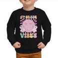 Pink 4th Grade Vibes Smile Face Back To School Fourth Grade Graphic Toddler Sweatshirt