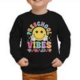 Preschool Vibes Smile Face Back To School Kinder Girls Kids Graphic Toddler Sweatshirt Preschool Vibes Smile Face Back To School Kinder Girls Kids Graphic Toddler Sweatshirt