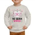 Cute 1st Grade Vibes Cat Kitten Lover Back To School Girls Graphic Toddler Sweatshirt Cute 1st Grade Vibes Cat Kitten Lover Back To School Girls Graphic Toddler Sweatshirt