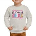 Girl First Day Of School Coquette Bow Pink Back To School Graphic Toddler Sweatshirt