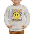 Hello Kindergarten Smile Face Back To School Girl Kid Graphic Toddler Sweatshirt