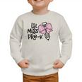 LiL Miss Pre-K Girls Coquette Bow Gingham Bow Back To School Graphic Toddler Sweatshirt LiL Miss Pre-K Girls Coquette Bow Gingham Bow Back To School Graphic Toddler Sweatshirt