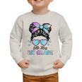 Little Miss 1st Grade Messy Bun Back To School Girls Kids Graphic Toddler Sweatshirt