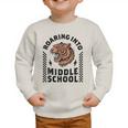 Roaring Into Middle School Tiger Back To School Boy Girl Kid Graphic Toddler Sweatshirt