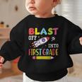 Blast Off Into First Grade Back To School Kids Rocket Space Graphic Toddler Sweatshirt