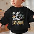 Cute Hello 1st Grade Dinosaur School Back To School Dino Bus Graphic Toddler Sweatshirt