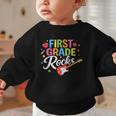 First Grade Rocks Colorful Back To School Guitar Graphic Toddler Sweatshirt First Grade Rocks Colorful Back To School Guitar Graphic Toddler Sweatshirt