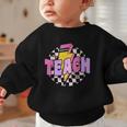 Retro Checkered Teach Pencil Lightning Back To School Graphic Toddler Sweatshirt Retro Checkered Teach Pencil Lightning Back To School Graphic Toddler Sweatshirt