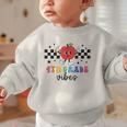 4th Grade Vibes Retro Groovy Apple Back To School Graphic Toddler Sweatshirt