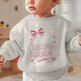 Back To School Cute Pink Coquette Girls Hello Second Grade Graphic Toddler Sweatshirt