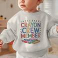 Crayon Crew Member Back To School Coloring Art Classes Graphic Toddler Sweatshirt