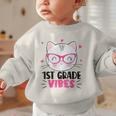 Cute 1st Grade Vibes Cat Kitten Lover Back To School Girls Graphic Toddler Sweatshirt Cute 1st Grade Vibes Cat Kitten Lover Back To School Girls Graphic Toddler Sweatshirt