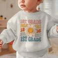 Retro 1st Grade Daisy Colorful Back To School First Grade Graphic Toddler Sweatshirt
