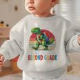 Roaring Into Second Grade T-Rex Back To School 2nd Grade Premium Tri-Blend Graphic Toddler Sweatshirt