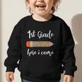 1st Grade Here I Come Leopard Pencil Back To School Student Graphic Toddler Sweatshirt 1st Grade Here I Come Leopard Pencil Back To School Student Graphic Toddler Sweatshirt