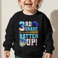 3rd Grade Back To School Baseball Drip Ice Cream Batter Up Graphic Toddler Sweatshirt