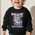 4th Grade Back To School First Day Girls Rollin Unicorn Graphic Toddler Sweatshirt 4th Grade Back To School First Day Girls Rollin Unicorn Graphic Toddler Sweatshirt