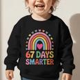 67 Days Smarter Rainbow For Back To School Kids Graphic Toddler Sweatshirt