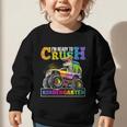 Back To School Boy Dinosaur I'm Ready To Crush Kindergarten Graphic Toddler Sweatshirt
