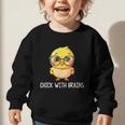 Back To School Chick With Brains Smart Intelligent Girls Graphic Toddler Sweatshirt