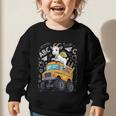 Back To School Goat School Bus 100 Days Of School Graphic Toddler Sweatshirt