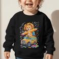 Back To School Lion School Bus 100 Days Of School Graphic Toddler Sweatshirt