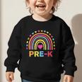 Back To School Shirt Rainbow Happy First Day Of Pre-K Graphic Toddler Sweatshirt