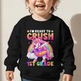 Back To School Unicorn Girls I'm Ready To Crush 1st Grade Graphic Toddler Sweatshirt