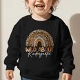 Back To School Wild About Kindergarten Leopard Rainbow Graphic Toddler Sweatshirt
