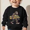 Bigfoot Carrying School Bus Sasquatch Back To School Graphic Toddler Sweatshirt