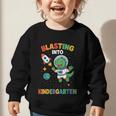 Blasting Into Kindergarten Dinosaur Astronaut Back To School Graphic Toddler Sweatshirt Blasting Into Kindergarten Dinosaur Astronaut Back To School Graphic Toddler Sweatshirt