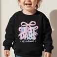 Coquette Bow Happy First Day Of School Back To School Retro Graphic Toddler Sweatshirt Coquette Bow Happy First Day Of School Back To School Retro Graphic Toddler Sweatshirt