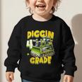 Diggin 4th Grade Bulldozer Back To School Graphic Toddler Sweatshirt