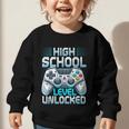 First Day Of High School Level Unlocked Back To School Gamer Graphic Toddler Sweatshirt