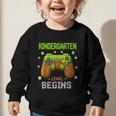 First Day Of Kindergarten Level Begins Back To School Graphic Toddler Sweatshirt First Day Of Kindergarten Level Begins Back To School Graphic Toddler Sweatshirt