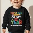 First Day Of My Last Year In Elementary Back To School Graphic Toddler Sweatshirt First Day Of My Last Year In Elementary Back To School Graphic Toddler Sweatshirt