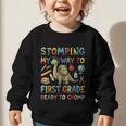 First Grade Graduation Dinosaur Dino Back To School Student Graphic Toddler Sweatshirt First Grade Graduation Dinosaur Dino Back To School Student Graphic Toddler Sweatshirt