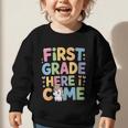 First Grade Here I Come Unicorn Back To School Graphic Toddler Sweatshirt First Grade Here I Come Unicorn Back To School Graphic Toddler Sweatshirt