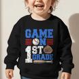 Game On First Grade Boy Baseball Back To School Graphic Toddler Sweatshirt