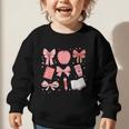 Happy Back To School 1st Day Toddler Girl Boho Coquette Bows Graphic Toddler Sweatshirt Happy Back To School 1st Day Toddler Girl Boho Coquette Bows Graphic Toddler Sweatshirt