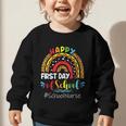 Happy First Day Of School Nurse Rainbow Back To School Graphic Toddler Sweatshirt