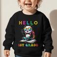 Hello First Grade Panda Lover Back To School Kids Boys Girls Graphic Toddler Sweatshirt