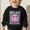 Hello Preschool Groovy Back To School Pre-K Team Girls Kids Graphic Toddler Sweatshirt