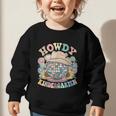 Howdy Kindergarten Cowgirl Country Western Back To School Graphic Toddler Sweatshirt